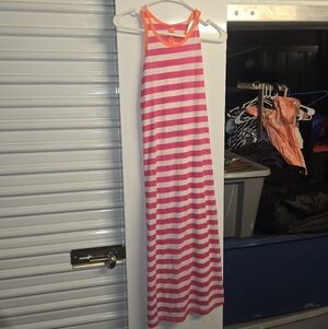 Derek Heart Pink and White Striped Kids Casual Dress